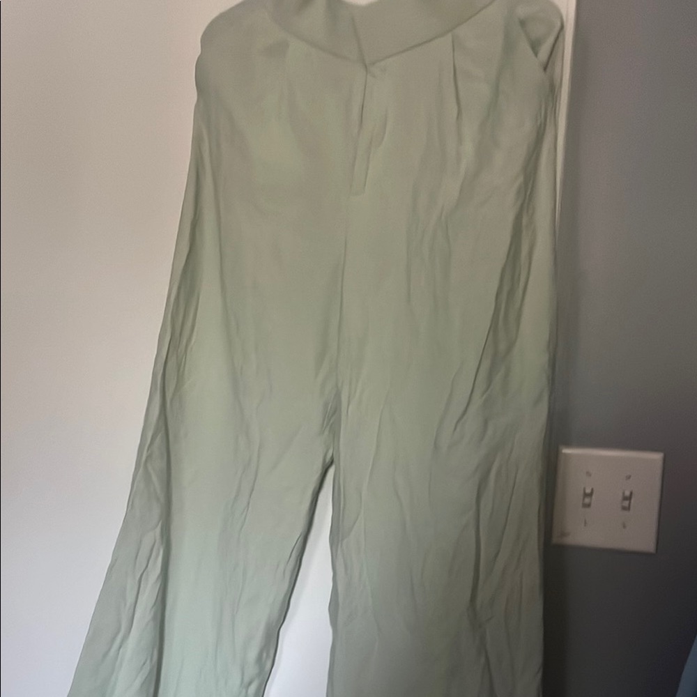 Zara Light Green Wide Leg Pants